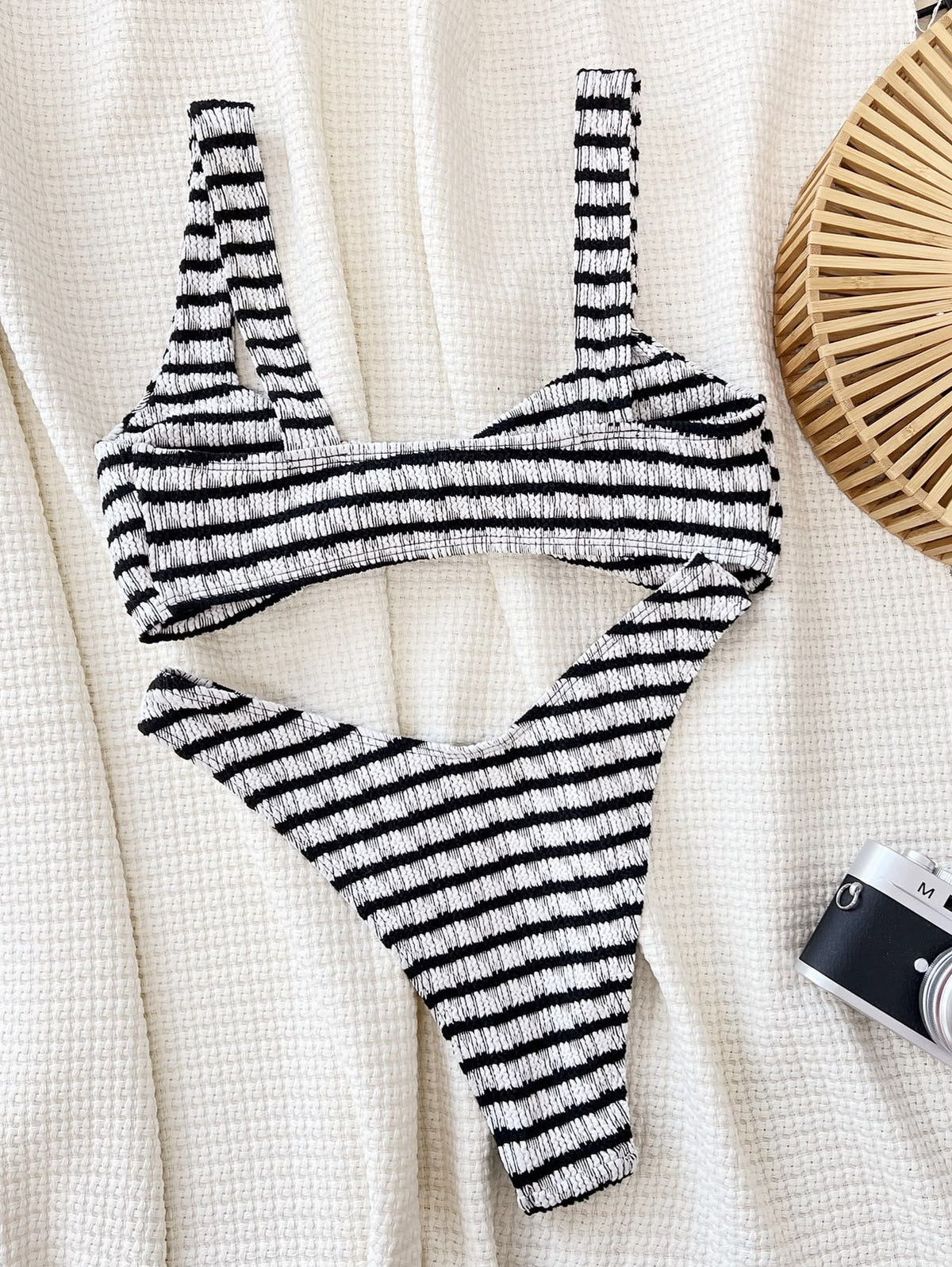Bikini blanco con negro oferta